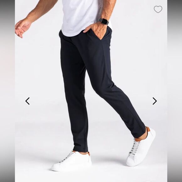 BYLG basics men’s everyday pant 2.0 in navy - button and zipper closure